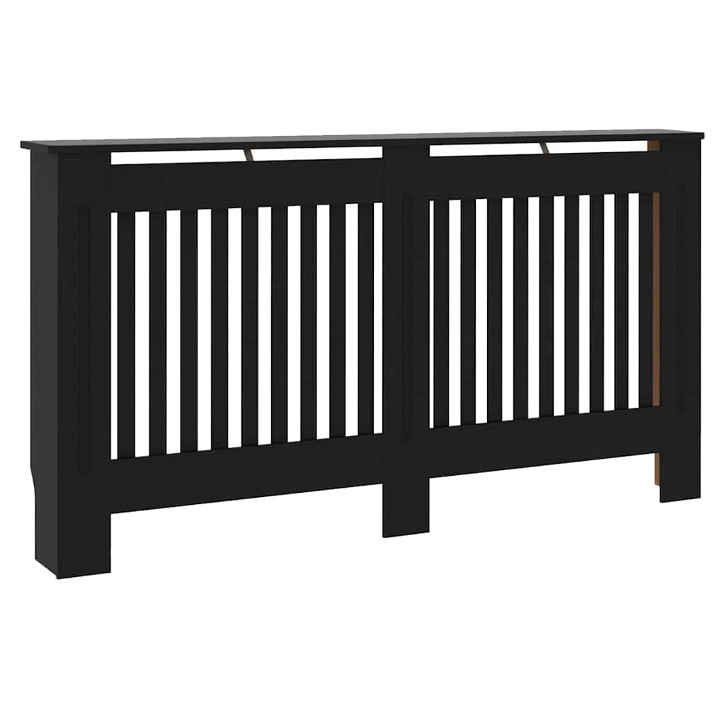 Heizkörperabdeckung 2 pcs Schwarz 152x19x81.5cm Holzwerkstoff