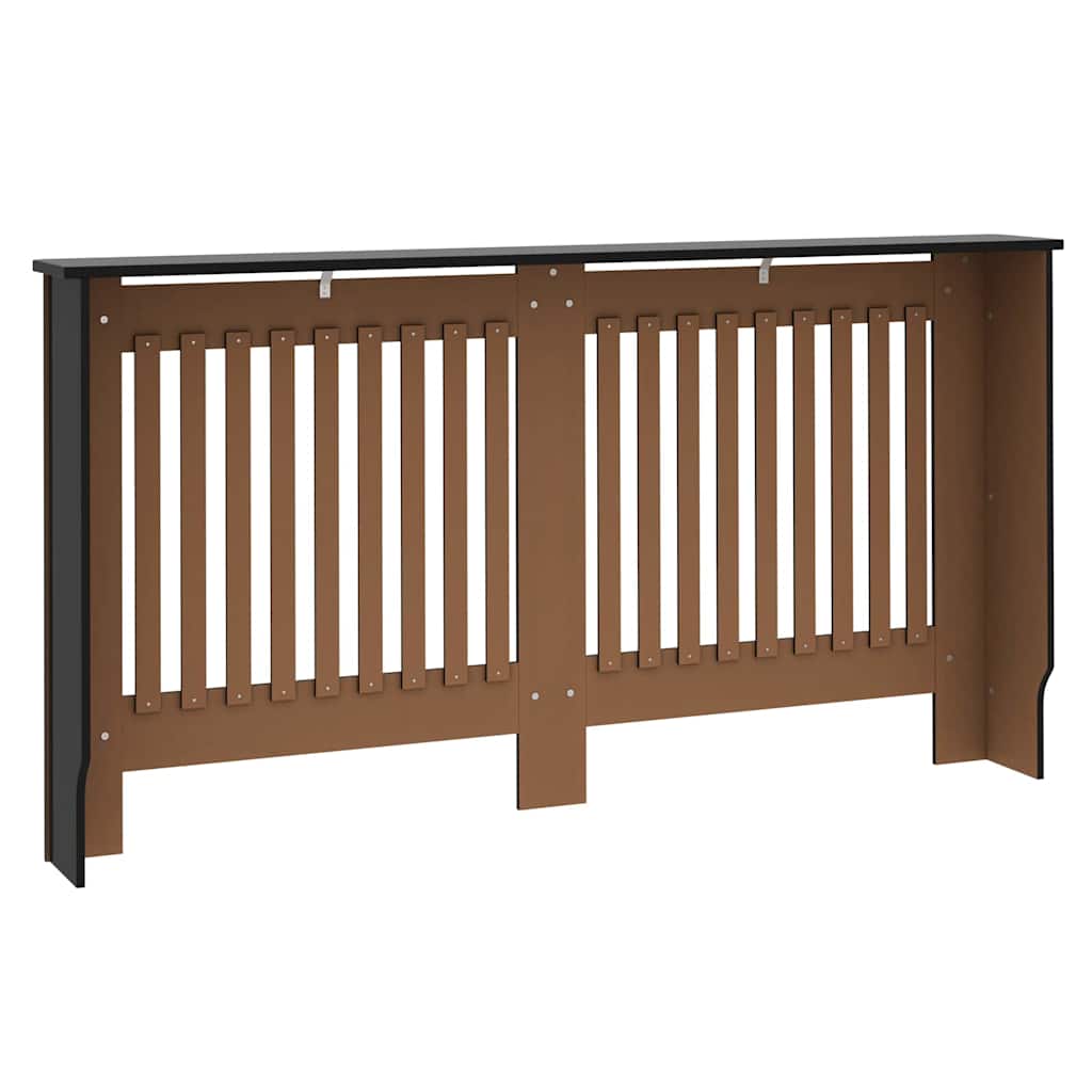 Heizkörperabdeckung 2 pcs Schwarz 152x19x81.5cm Holzwerkstoff
