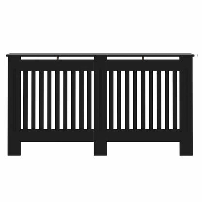 Heizkörperabdeckung 2 pcs Schwarz 152x19x81.5cm Holzwerkstoff