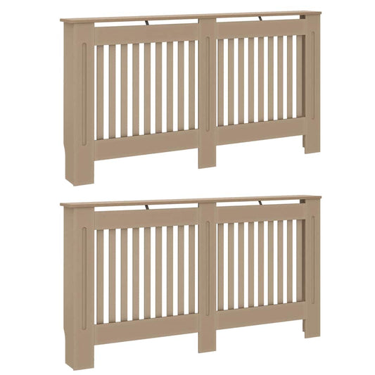 Heizkörperabdeckung 2 pcs Braun 152x19x81.5cm Holzwerkstoff