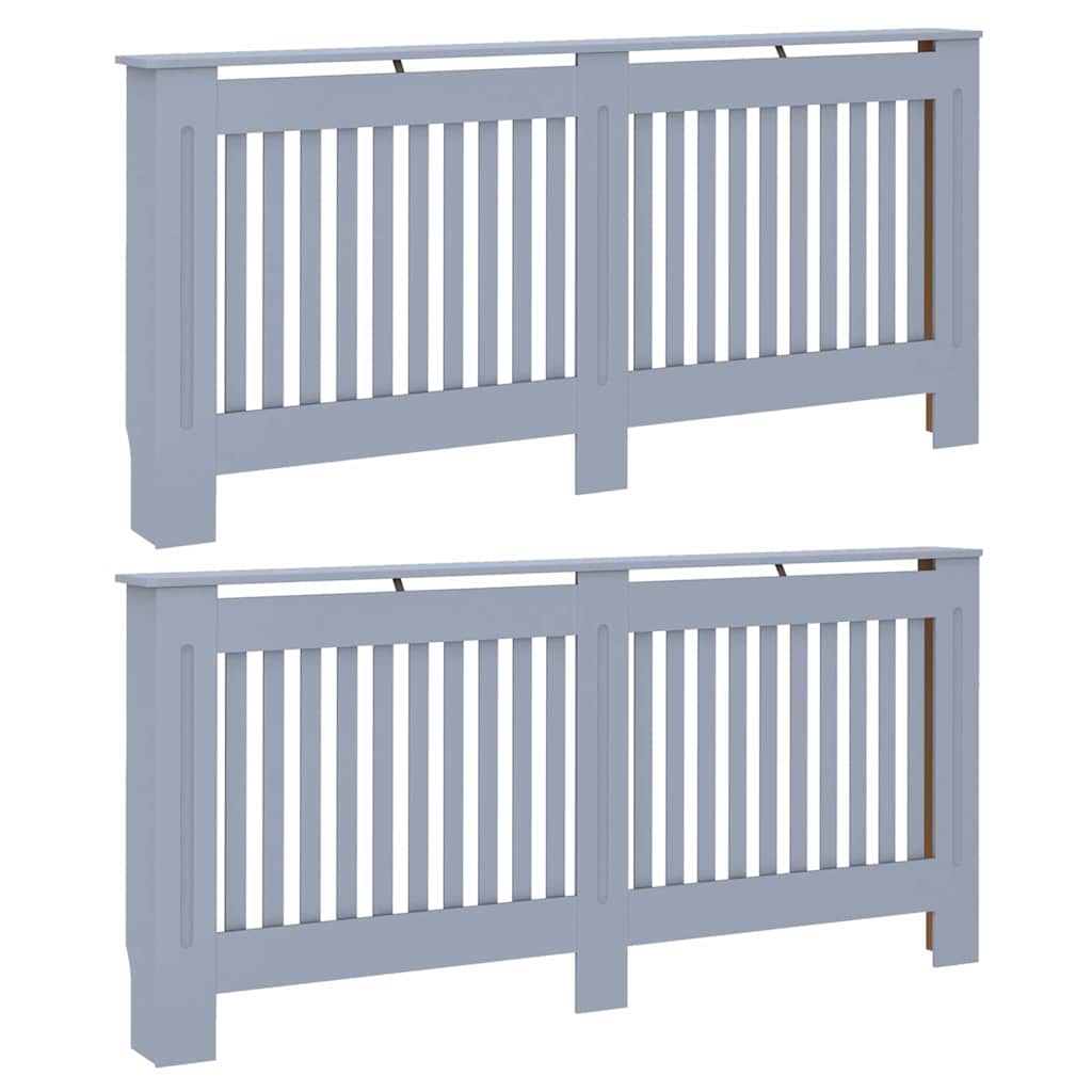Heizkörperabdeckung 2 pcs Grau 172x19x81.5cm Holzwerkstoff