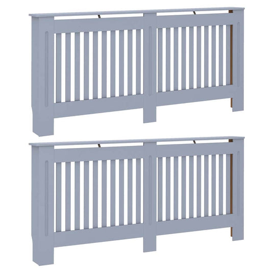 Heizkörperabdeckung 2 pcs Grau 172x19x81.5cm Holzwerkstoff
