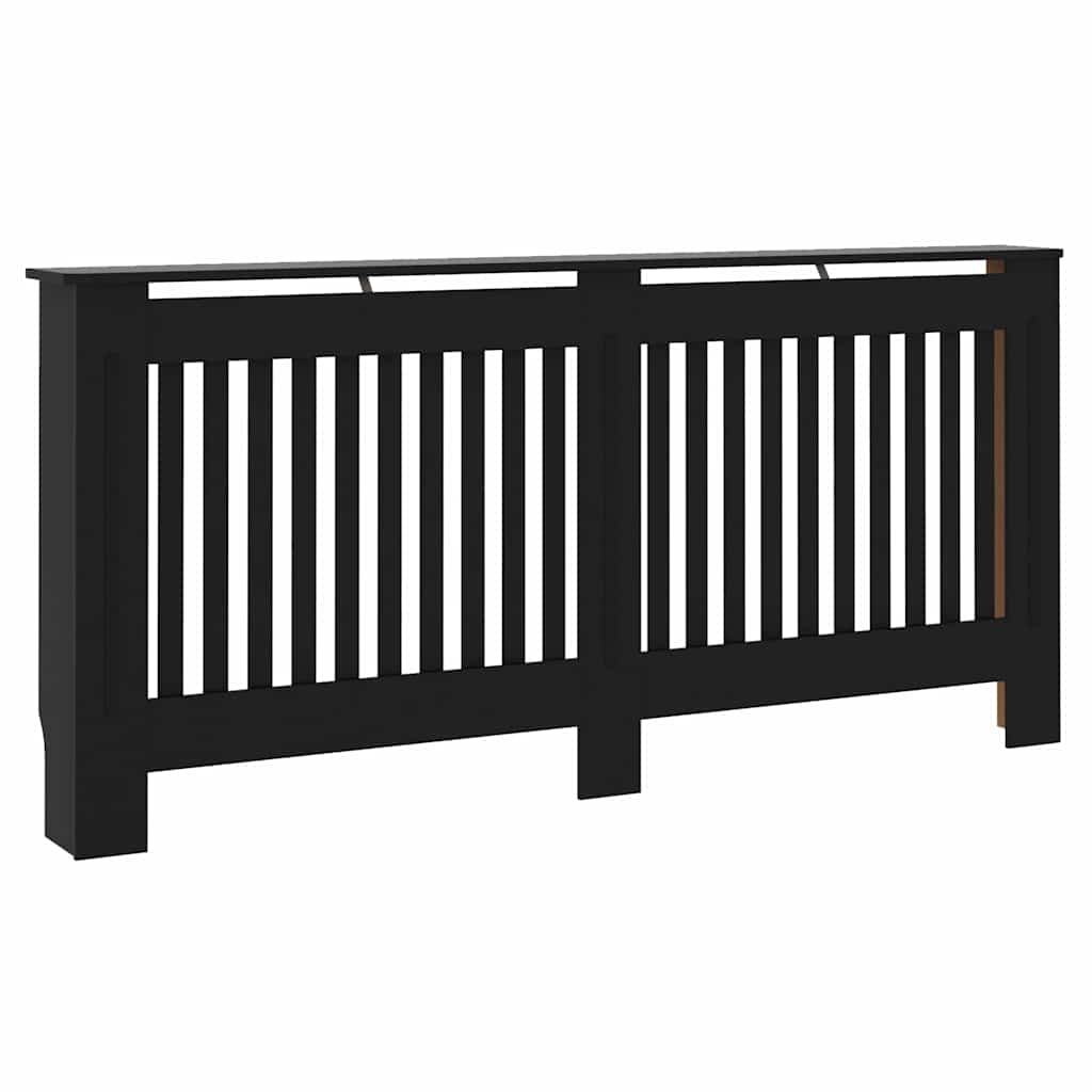 Heizkörperabdeckung 2 pcs Schwarz 172x19x81.5cm Holzwerkstoff
