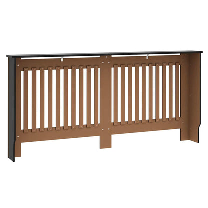 Heizkörperabdeckung 2 pcs Schwarz 172x19x81.5cm Holzwerkstoff