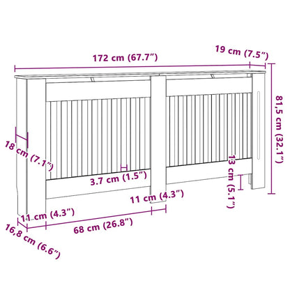 Heizkörperabdeckung 2 pcs Braun 172x19x81.5cm Holzwerkstoff