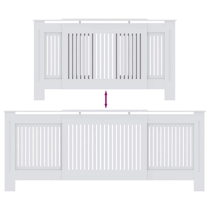 Heizkörperabdeckung 2 pcs Weiß 205 x 20,5 x 81,5 cm