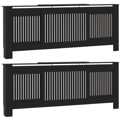 Heizkörperabdeckung 2 pcs Schwarz 205x20.5x81.5cm Holzwerkstoff