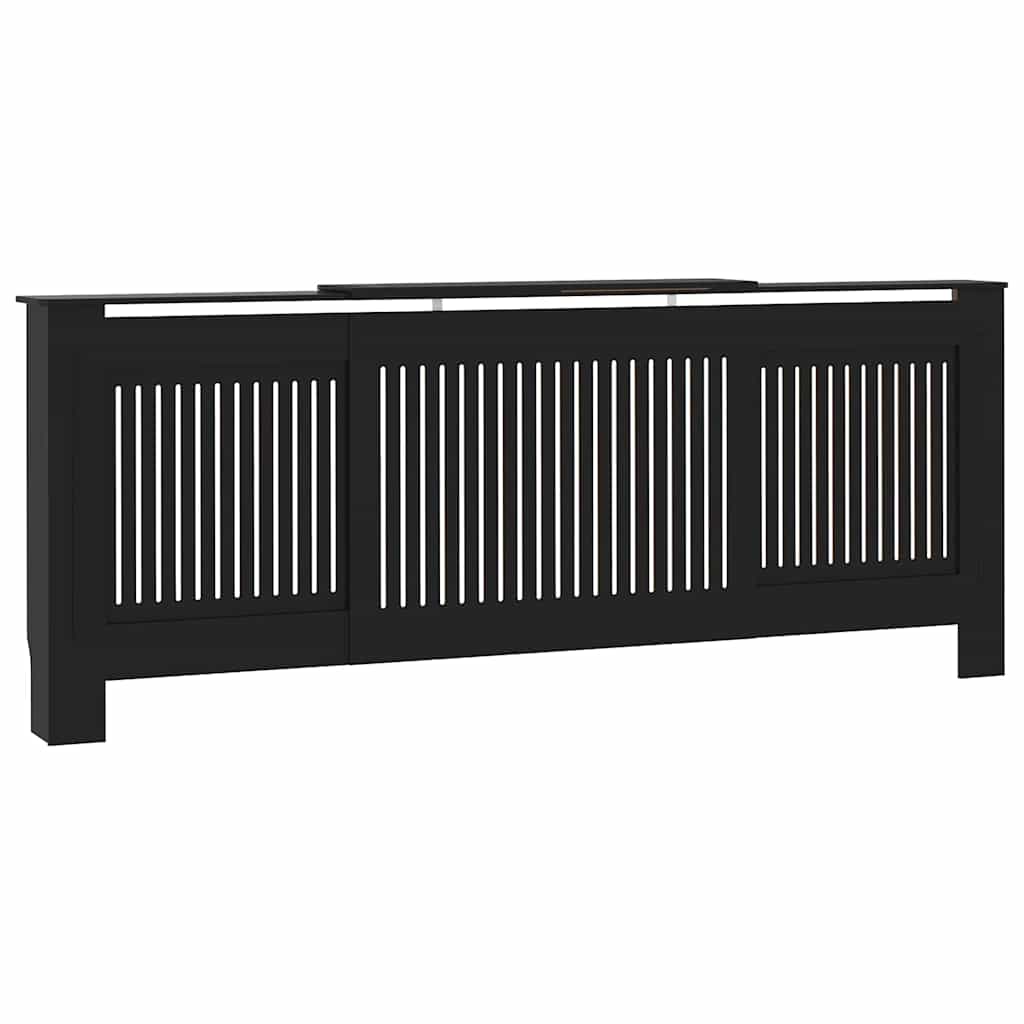 Heizkörperabdeckung 2 pcs Schwarz 205x20.5x81.5cm Holzwerkstoff