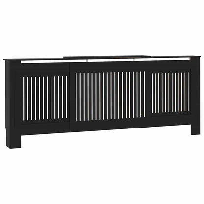 Heizkörperabdeckung 2 pcs Schwarz 205x20.5x81.5cm Holzwerkstoff