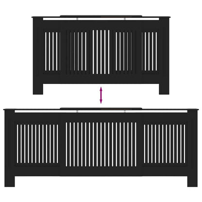 Heizkörperabdeckung 2 pcs Schwarz 205x20.5x81.5cm Holzwerkstoff