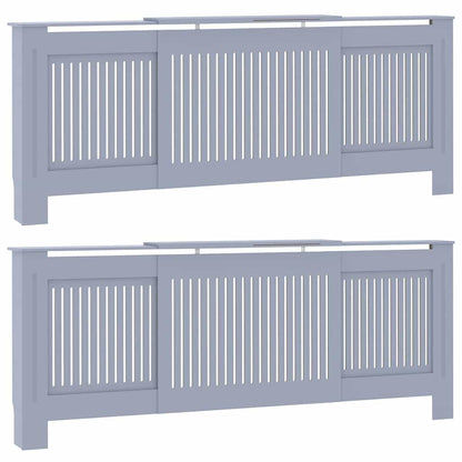 Heizkörperabdeckung 2 pcs Grau 205x20.5x81.5cm Holzwerkstoff