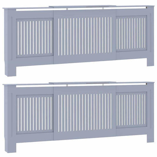 Heizkörperabdeckung 2 pcs Grau 205x20.5x81.5cm Holzwerkstoff