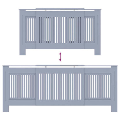 Heizkörperabdeckung 2 pcs Grau 205x20.5x81.5cm Holzwerkstoff