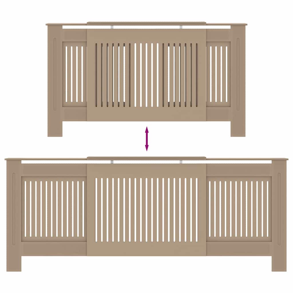 Heizkörperabdeckung 2 pcs Braun 205x20.5x81.5cm Holzwerkstoff