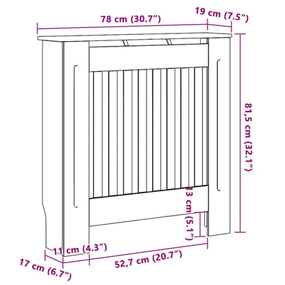 Heizkörperabdeckung 2 pcs Weiß 78x19x81.5cm Holzwerkstoff