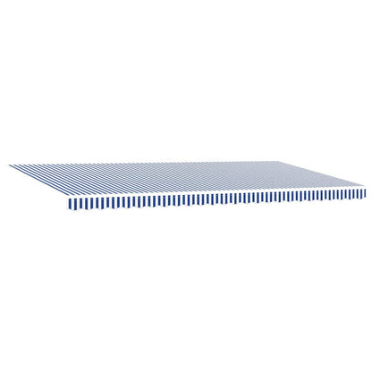 Einziehbare Markise mit Blau und weiß 6 x 3 m Stoff und Metall