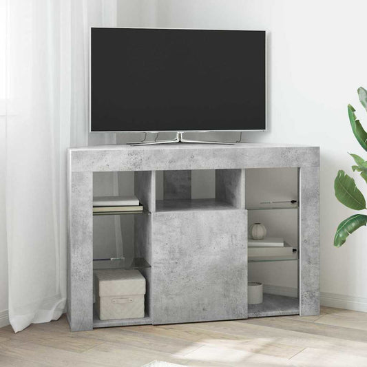 Eck-LED-TV-Schrank Beton Grau 103 x 40 x 68 cm Holzwerkstoff
