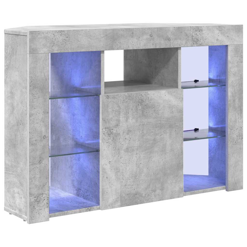 Eck-LED-TV-Schrank Beton Grau 103 x 40 x 68 cm Holzwerkstoff