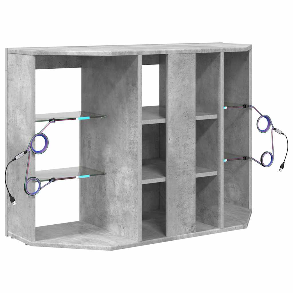 Eck-LED-TV-Schrank Beton Grau 103 x 40 x 68 cm Holzwerkstoff