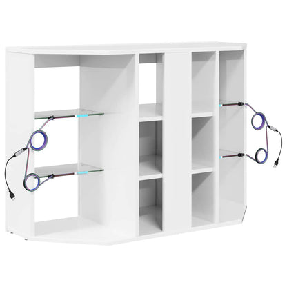 Eck-LED-TV-Schrank Wandmontiert Hochglanz Weiß 104 x 40 x 68 cm