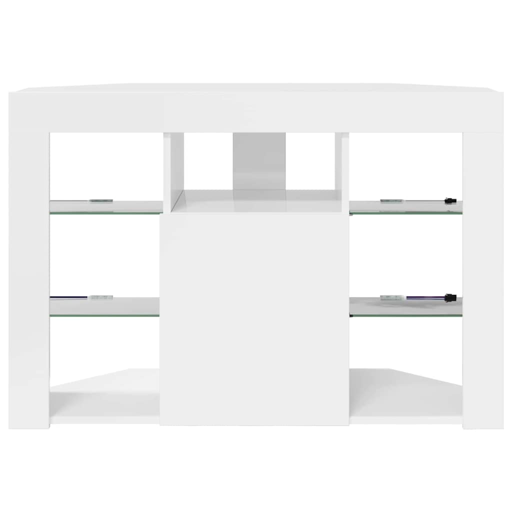 Eck-LED-TV-Schrank Wandmontiert Hochglanz Weiß 104 x 40 x 68 cm