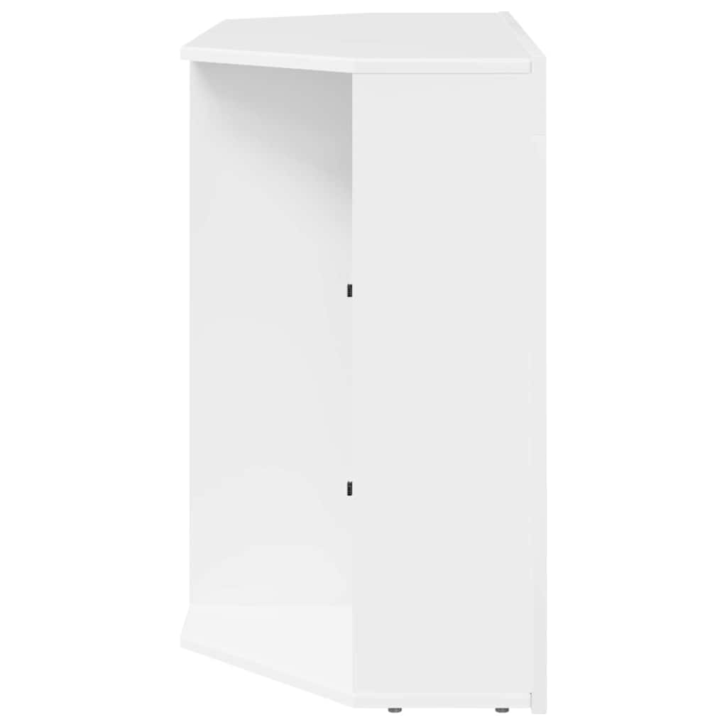 Eck-LED-TV-Schrank Wandmontiert Hochglanz Weiß 104 x 40 x 68 cm