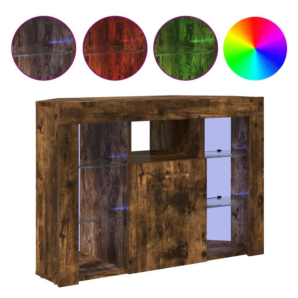 Eck-LED-TV-Schrank Geräucherte Eiche 105 x 40 x 68 cm