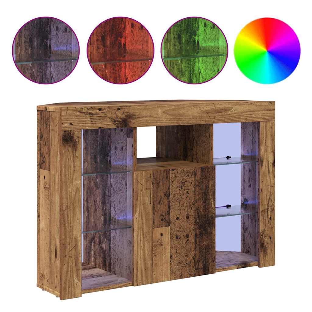 Eck-LED-TV-Schrank Altholz 107 x 40 x 68 cm Holzwerkstoff