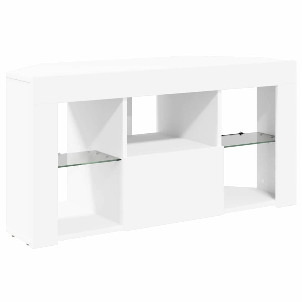 Eck-LED-TV-Schrank Weiß 100 x 40 x 50 cm Holzwerkstoff