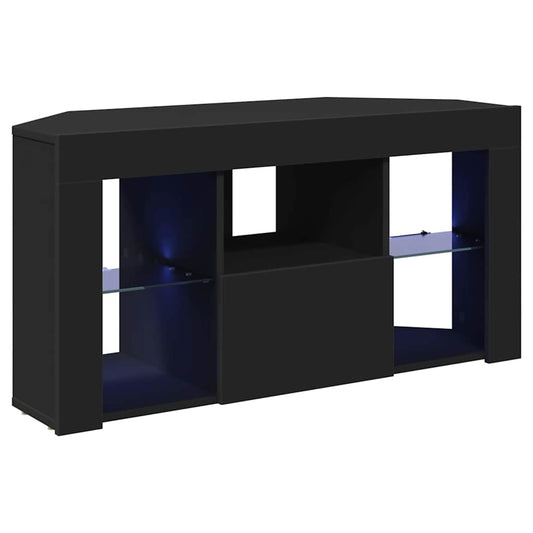 Eck-LED-TV-Schrank Schwarz 101 x 40 x 50 cm Holzwerkstoff