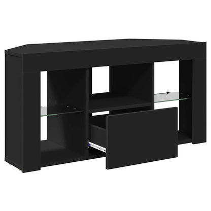Eck-LED-TV-Schrank Schwarz 101 x 40 x 50 cm Holzwerkstoff