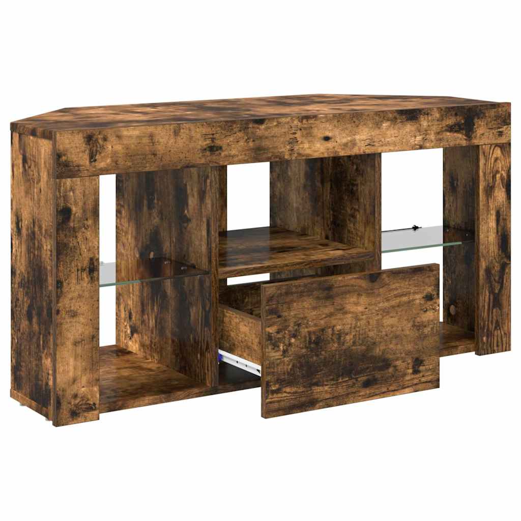 Eck-LED-TV-Schrank Geräucherte Eiche 105 x 40 x 50 cm