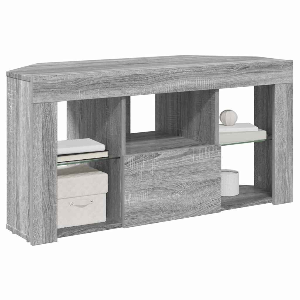 Eck-LED-TV-Schrank Graues Sonoma 106 x 40 x 50 cm Holzwerkstoff