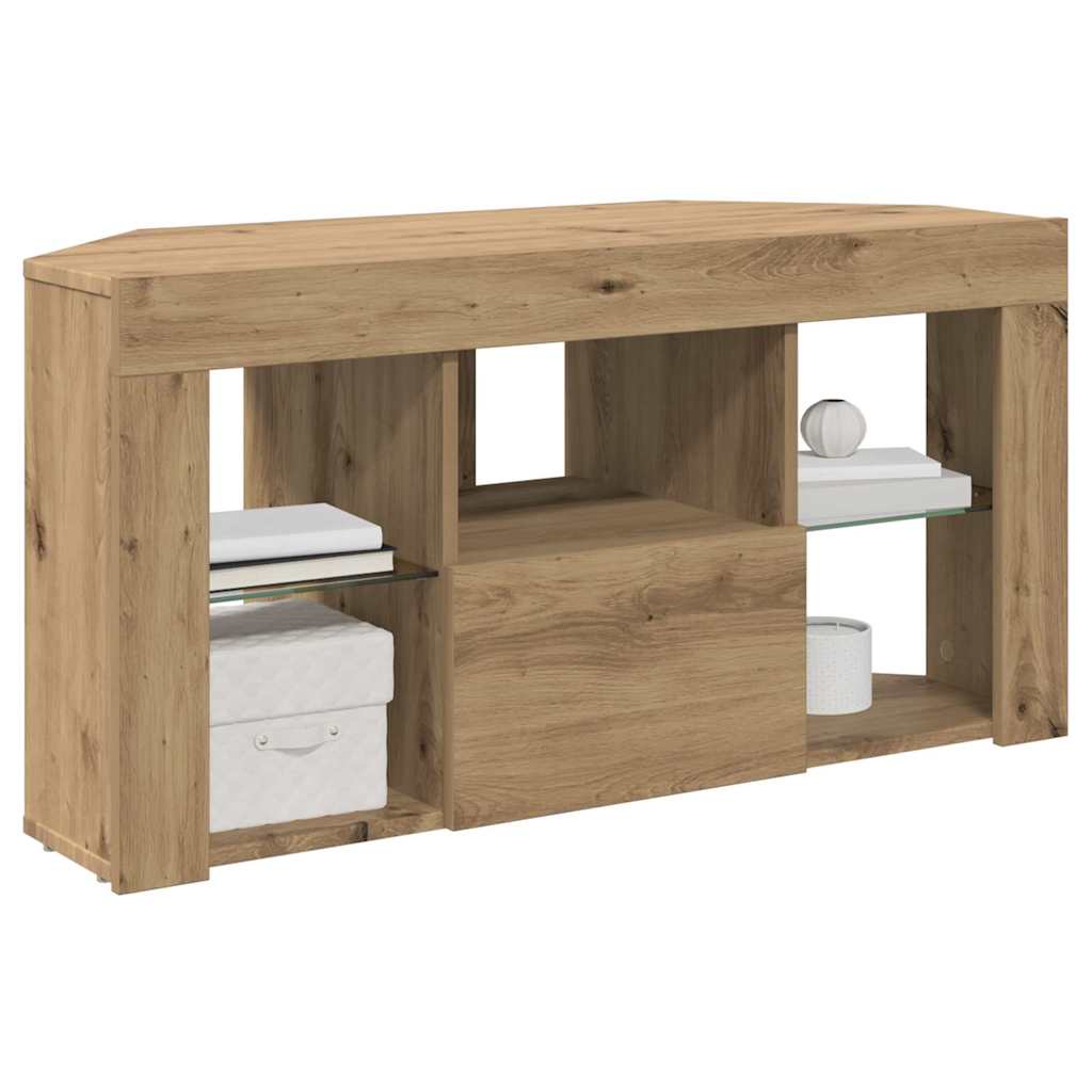 Eck-LED-TV-Schrank Artisan-Eiche 108 x 40 x 50 cm Holzwerkstoff