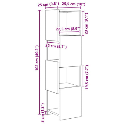 Eckschrank Weiß 25,5x25x102cm Holzwerkstoff