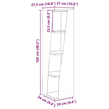 Eckschrank Weiß 27,5x27x102cm Holzwerkstoff