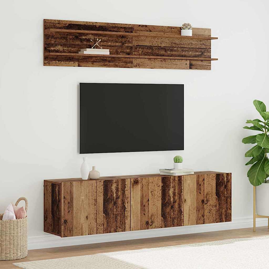 TV-Einheiten Wandmontiert 6 pcs Altholz Holzwerkstoff