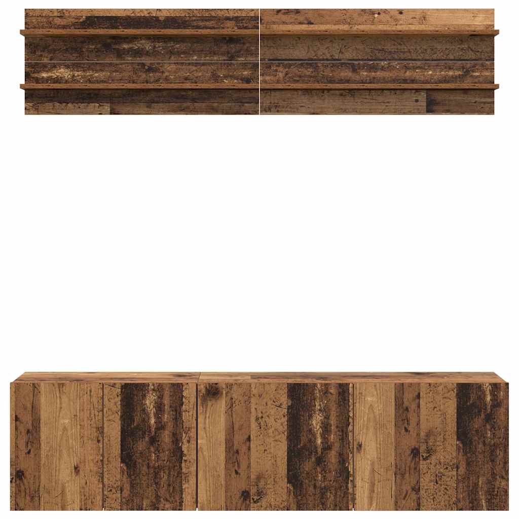 TV-Einheiten Wandmontiert 6 pcs Altholz Holzwerkstoff