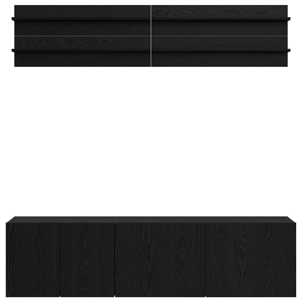 TV-Einheiten 6 pcs Schwarz Eichen-Optik Holzwerkstoff