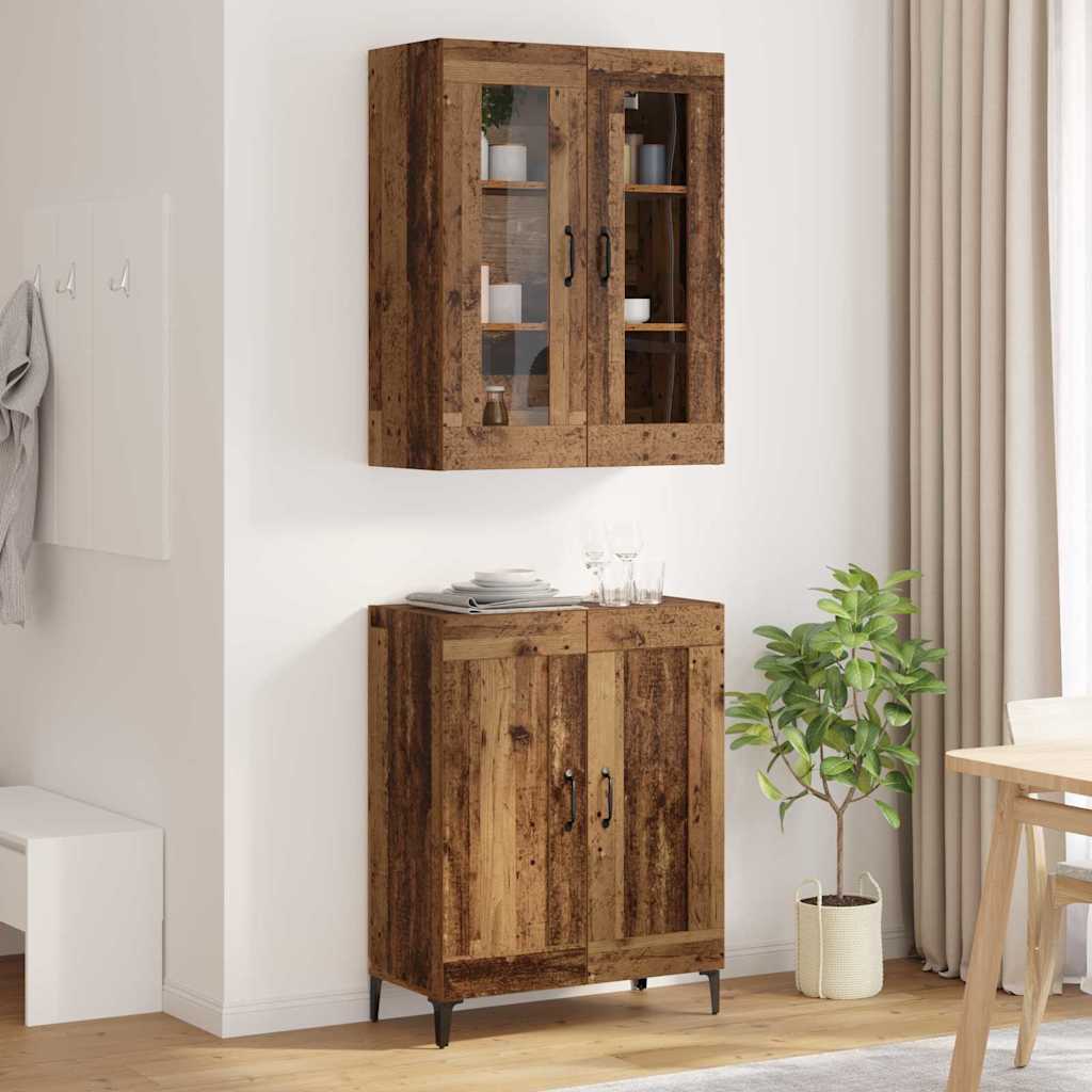 Highboard Altholz 69,5 x 34 x 180 cm Holzwerkstoff
