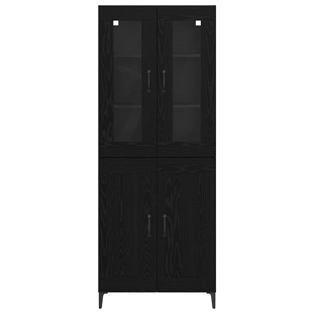 Highboard Schwarz Eichen-Optik 69,5 x 34 x 180 cm Holzwerkstoff