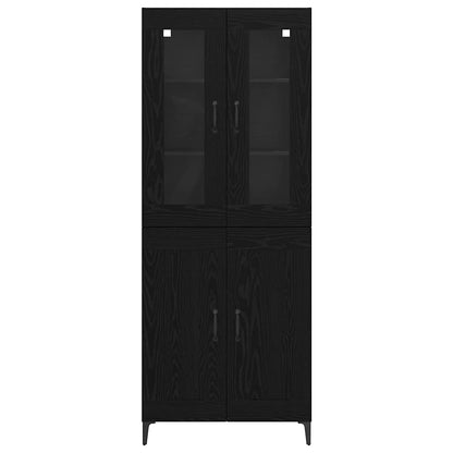 Highboard Schwarz Eichen-Optik 69,5 x 34 x 180 cm Holzwerkstoff