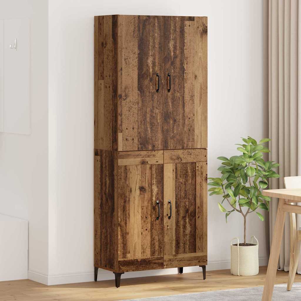 Highboard Altholz 69,5 x 34 x 180 cm Holzwerkstoff