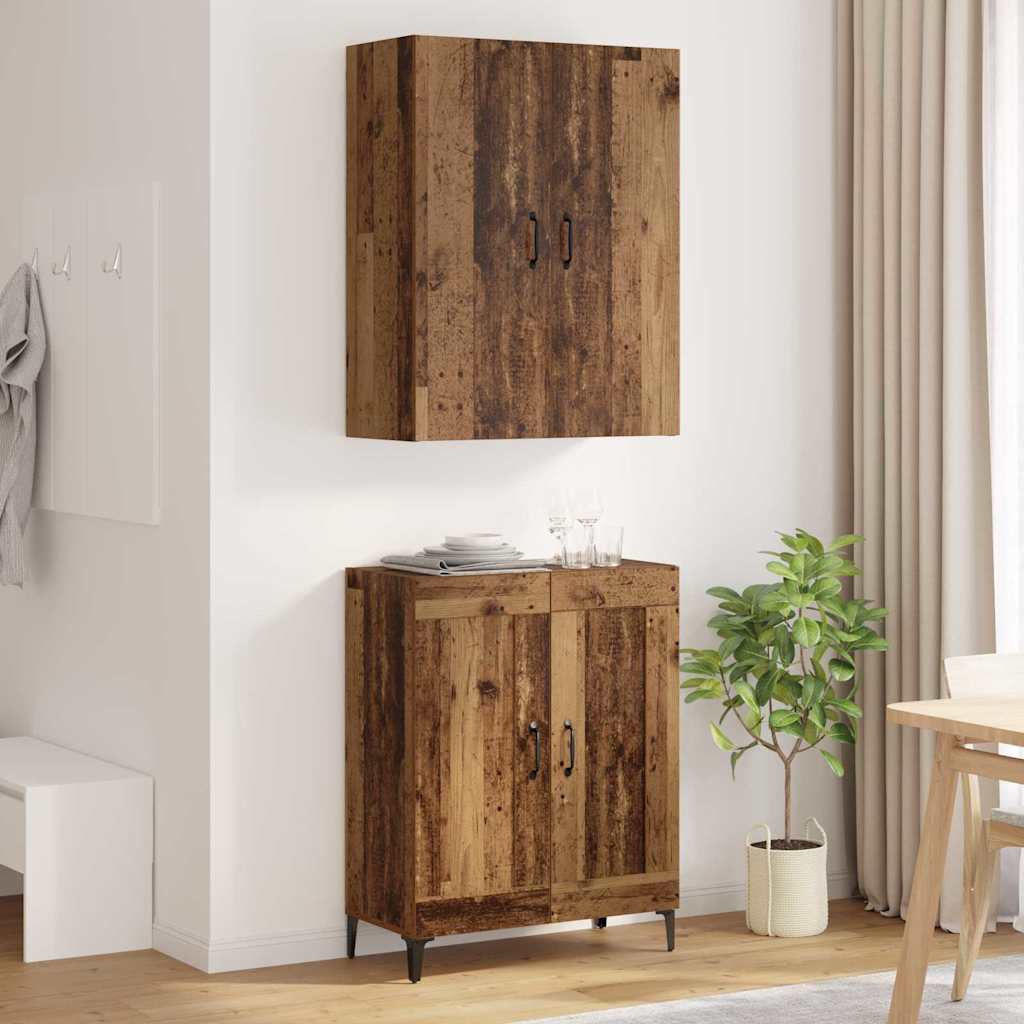 Highboard Altholz 69,5 x 34 x 180 cm Holzwerkstoff