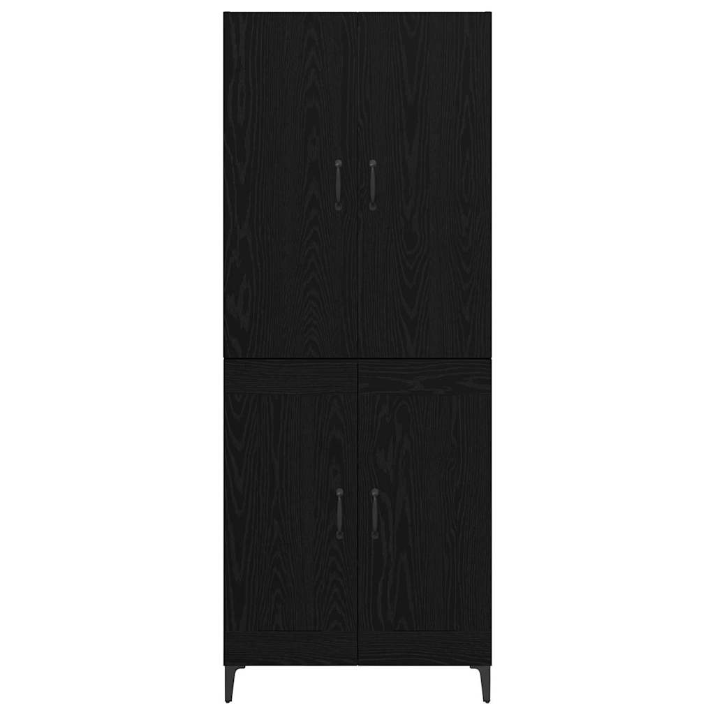 Highboard Schwarz Eichen-Optik 69,5 x 34 x 180 cm Holzwerkstoff