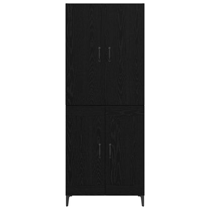 Highboard Schwarz Eichen-Optik 69,5 x 34 x 180 cm Holzwerkstoff