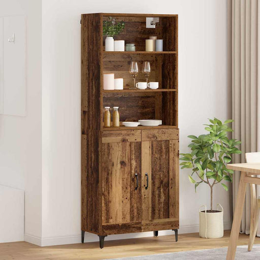 Highboard 2 pcs Altholz Holzwerkstoff