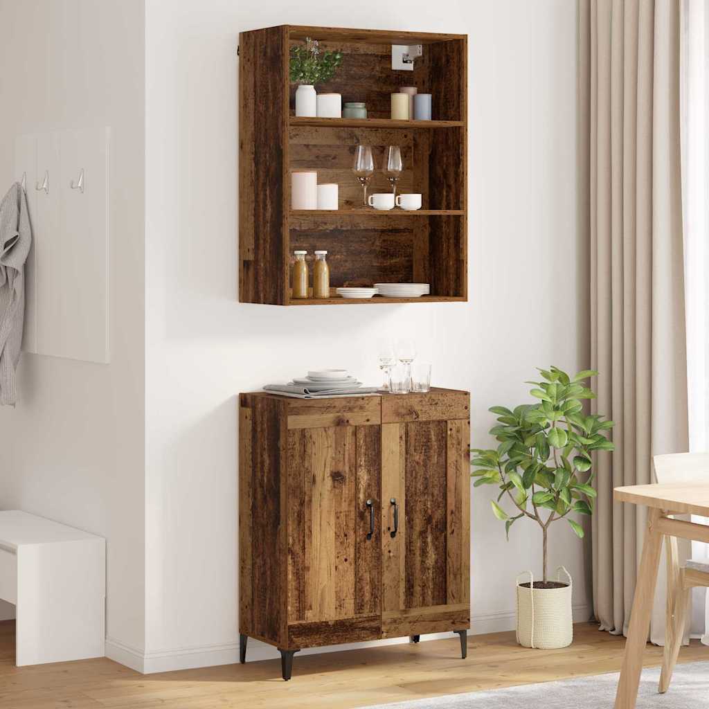 Highboard 2 pcs Altholz Holzwerkstoff
