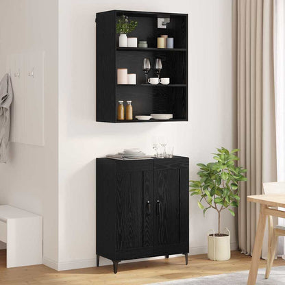 Highboard 2 pcs Schwarz Eichen-Optik Holzwerkstoff