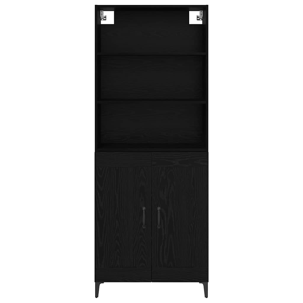 Highboard 2 pcs Schwarz Eichen-Optik Holzwerkstoff